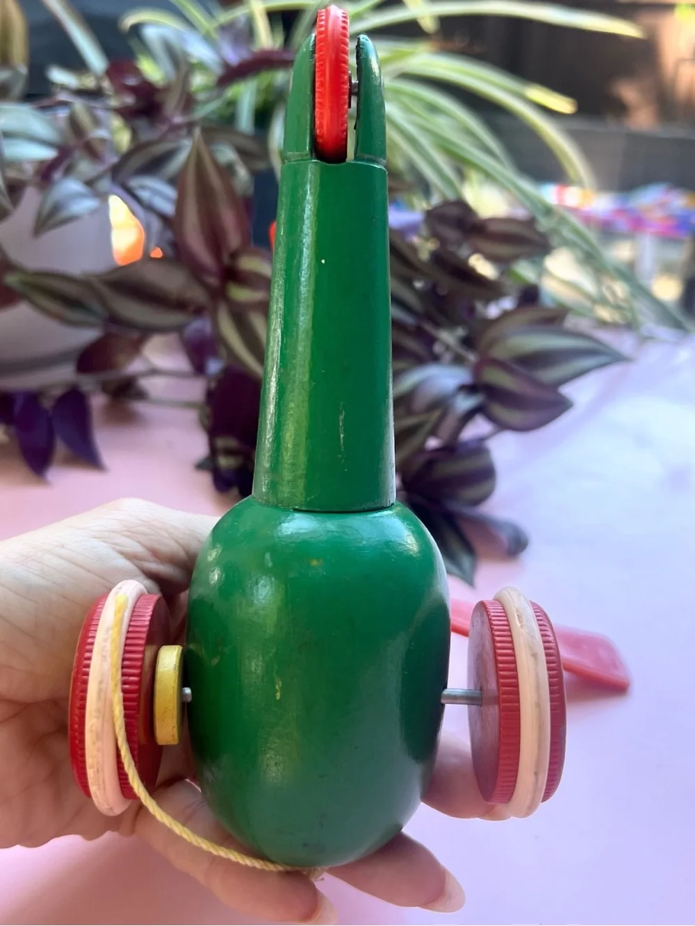 Vintage 1960s-1970s BRIO Sweden Wooden Helicopter Pull Toy